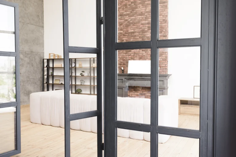 Ventana de aluminio en una casa