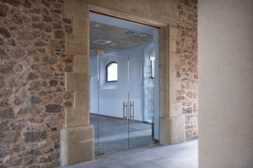 Foto d'un projecte de portes de vidre per a particulars (tancaments d'alumini)