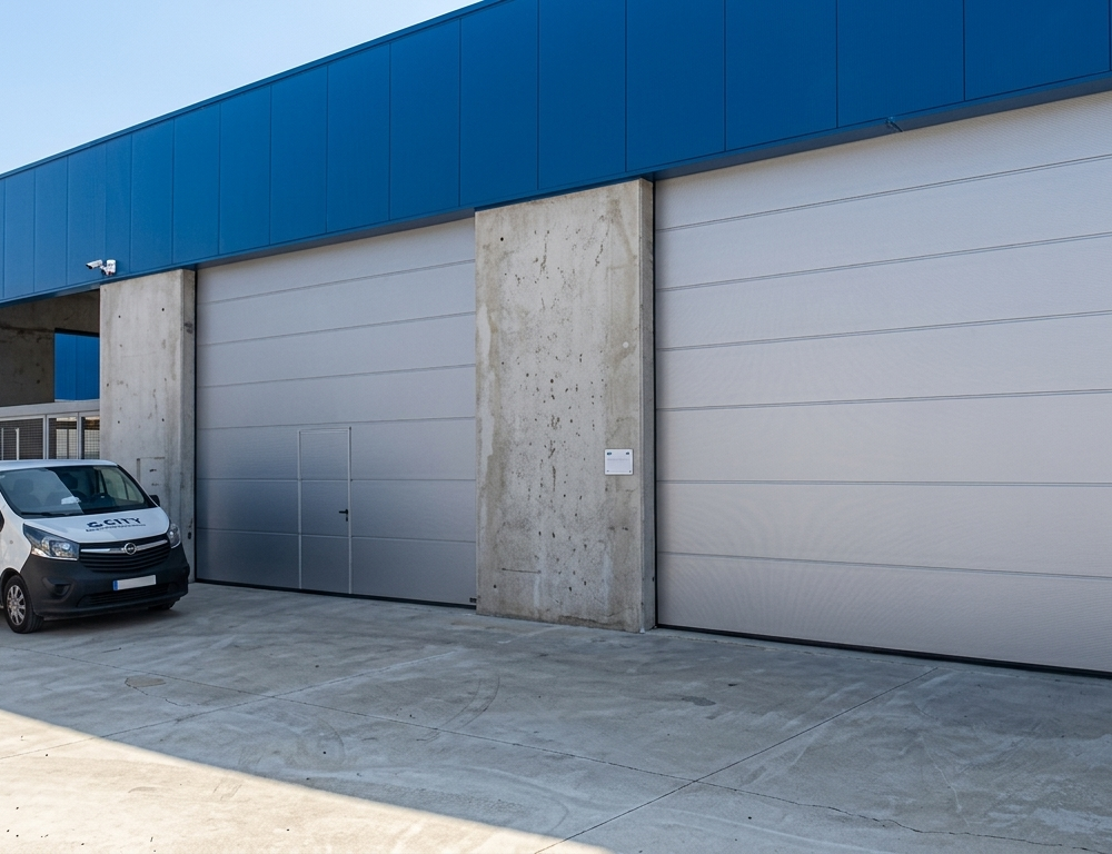 Foto d'un client que vam instal·lar portes de magatzem a mida